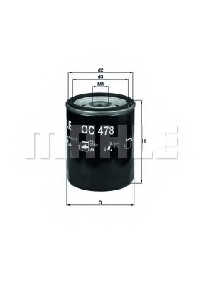 Mahle/Knecht OC 478 Фильтр масляный TOYOTA 1.4-3.4 82-